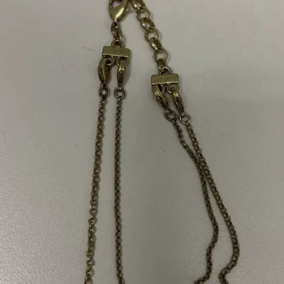 Lucky Brand Gold Tone 2 Layer Necklace Animal Cheetah Print - Picture 4 of 6